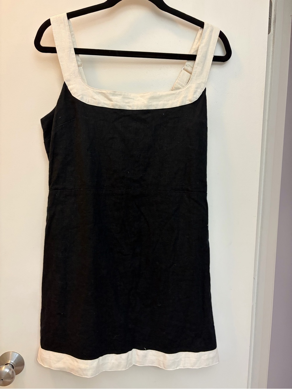 Abercrombie & Fitch Black Mini Dress with Cream Trim